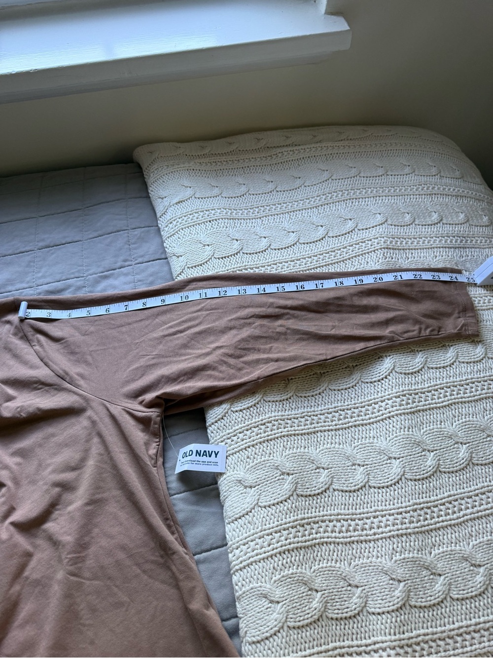 Old Navy Long Sleeve Scoop Neck Top - Taupe - NWT - XXL Petite - Picture 7 of 9